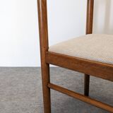 Set of 6 brutalist beech chairs, 1960s-1970s
