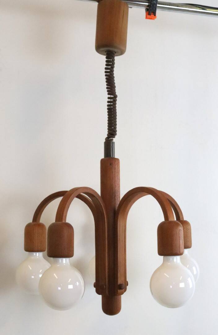 Deens design teak Domus hanglamp