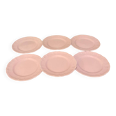6 assiettes à dessert rose
