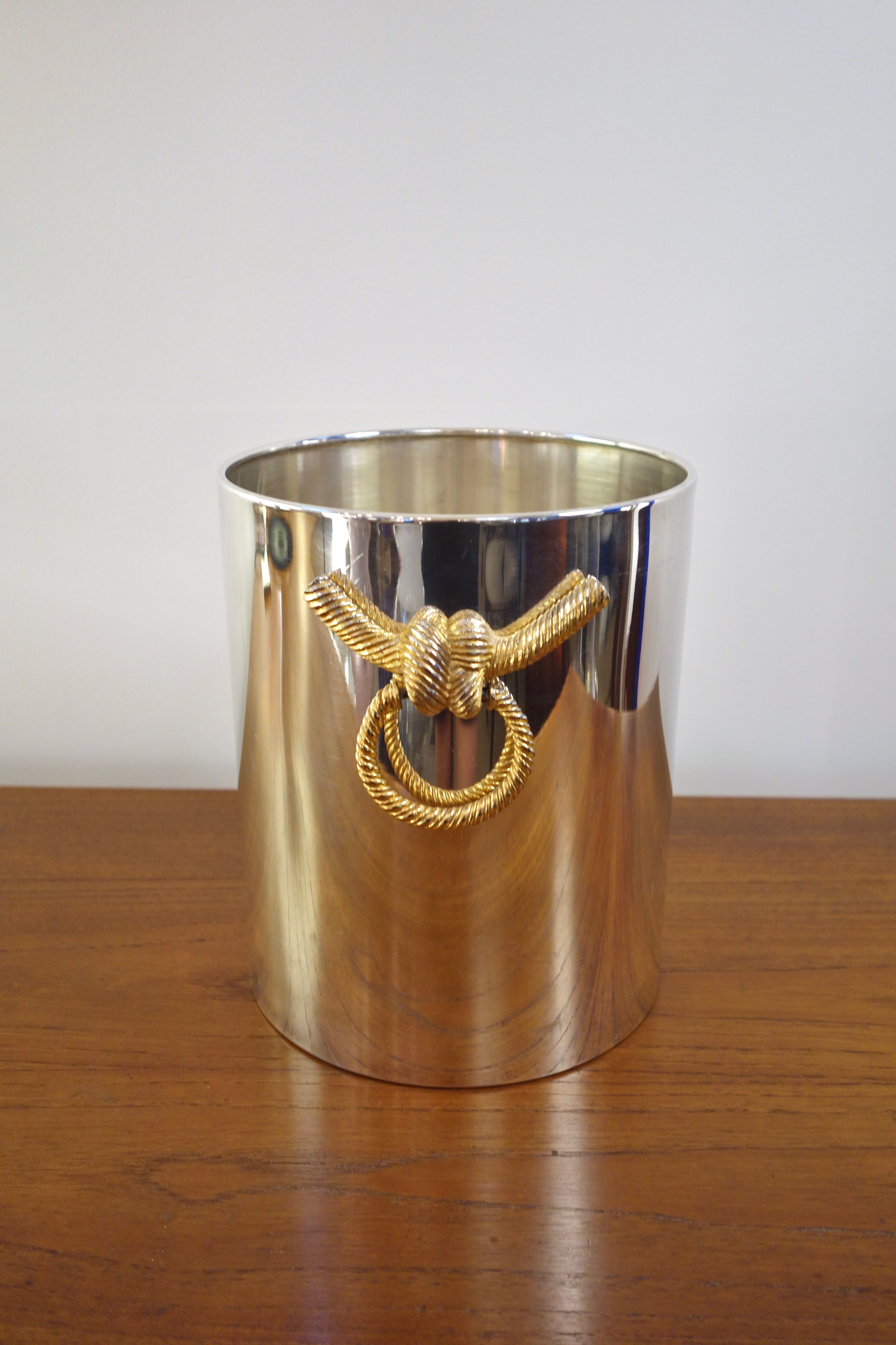 Vintage champagne bucket Lancel, France 1970's