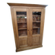 Grande vitrine ancienne en bois massif blond façon meuble d'apothicaire