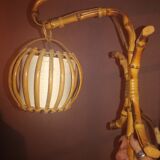 Two rattan wall lamps