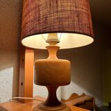 Vintage turned wood lamp – 70s chalet style