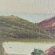 Vintage original landscape oil painting, signed countryside cottage art