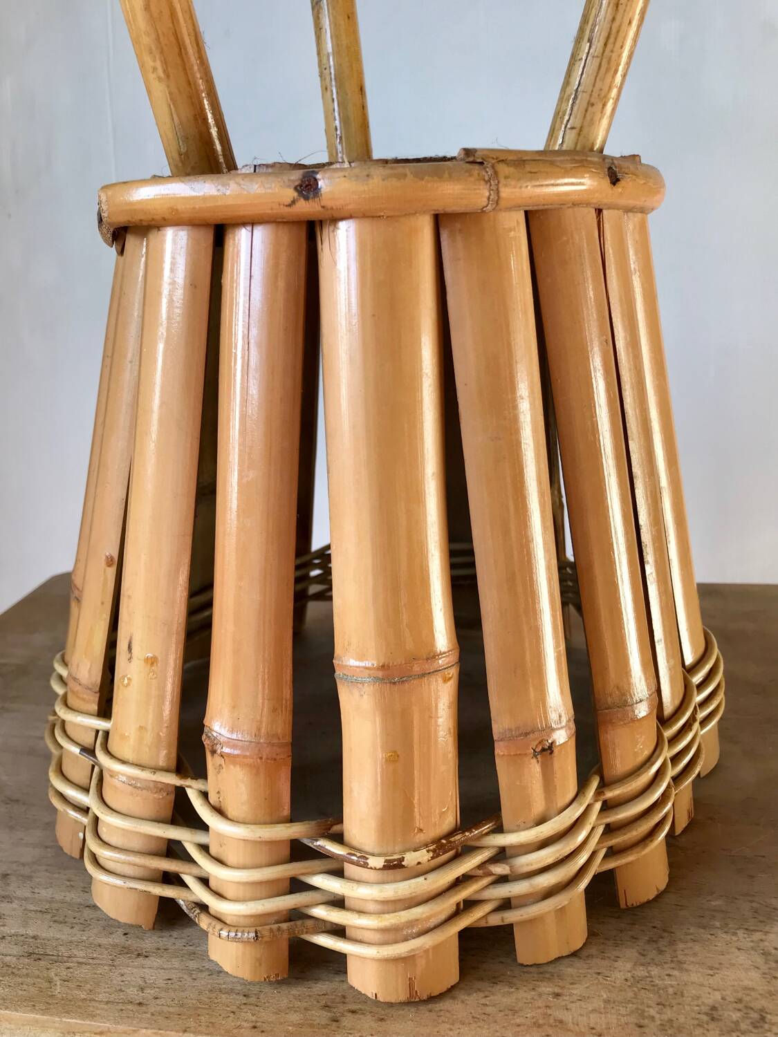Vintage bamboo plant holder