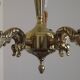French Vintage 5 Light Quality Brass Chandelier with Scroll Acanthus Arms 5452