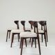 Chaises de salle à manger scandinave design beige blanc lot de 6