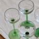 6 mismatched vintage Alsace wine glasses – Green stems