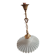 Round pendant light in pleated semi-opaque glass