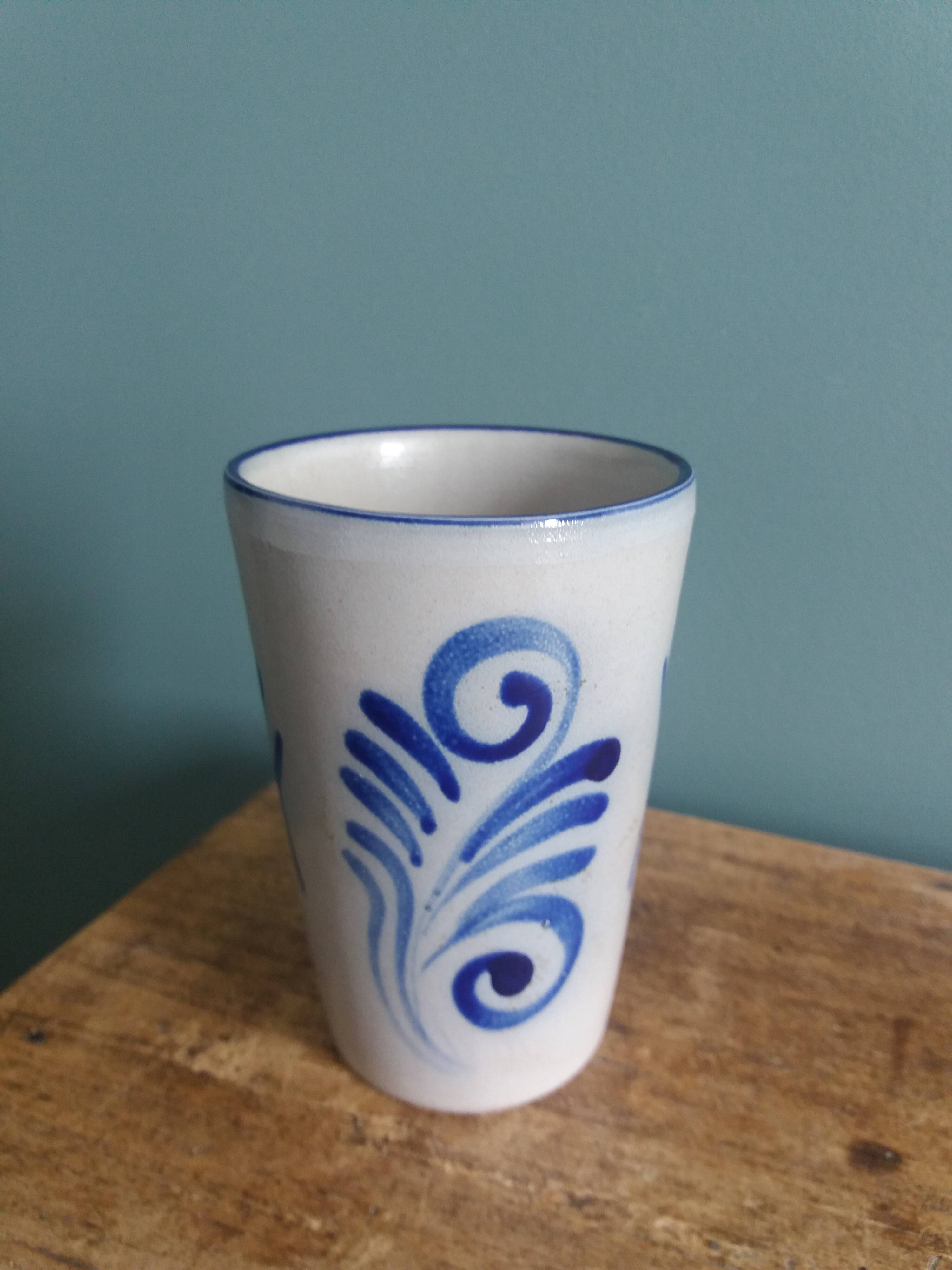 Alsace stoneware tumbler mug glass