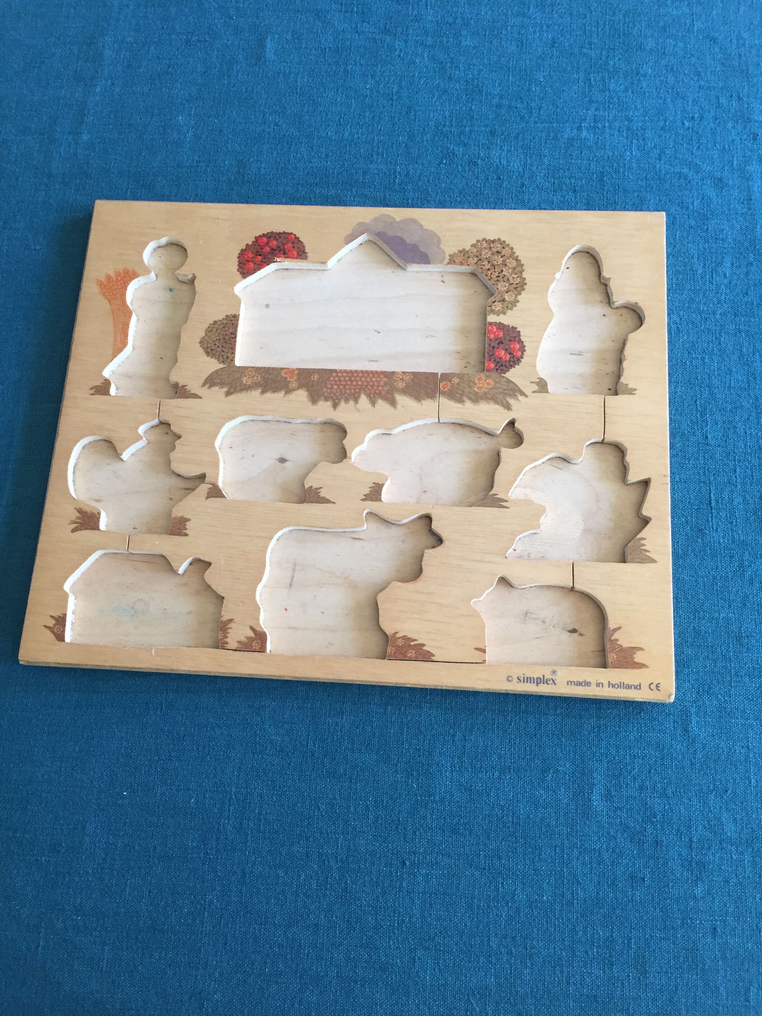 Puzzle en bois theme la ferme marque simplex