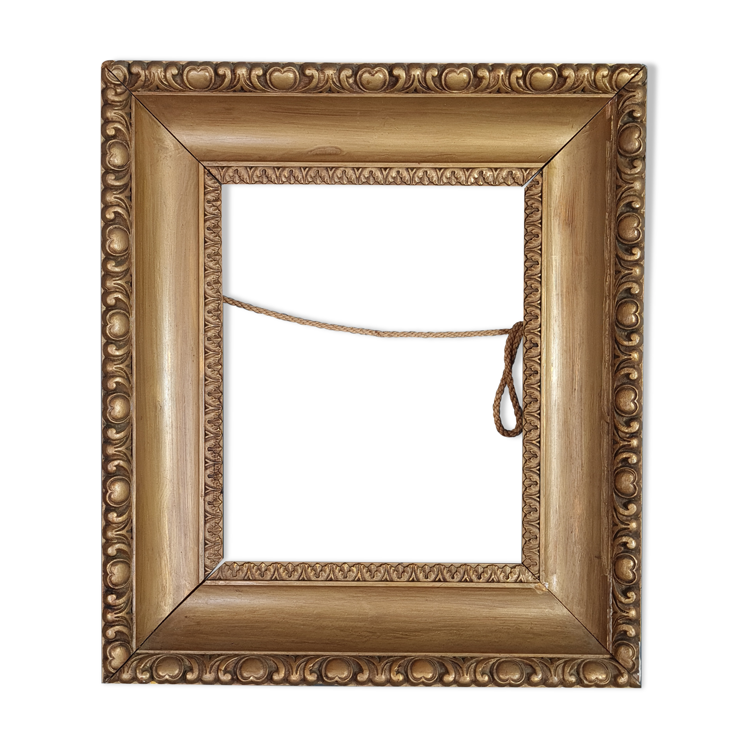 Old frame stucco wood & gilded 40.5x35.5 cm, leaf 28.2x22.9 cm sb
