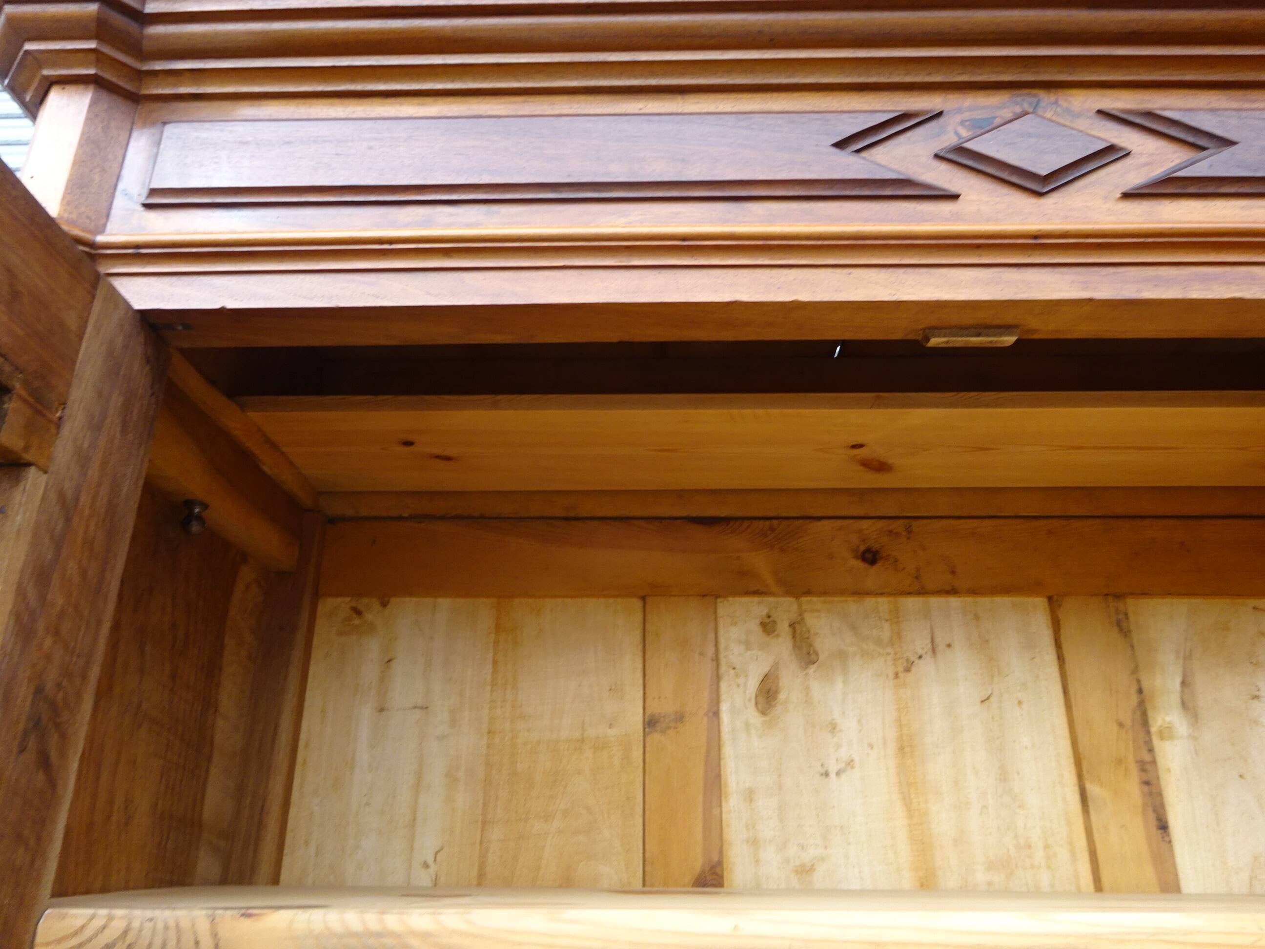 Large antique wardrobe in solid walnut