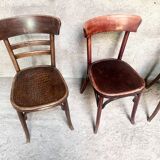 Set of 4 Fischel bistro chairs crocodile model 1930