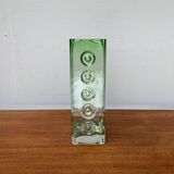 Brutalist glass block vase from the mid-century space age, 1960s