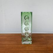 Brutalist glass block vase from the mid-century space age, 1960s