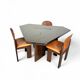 Mid-century dining table and 3 chairs by Silvio Coppola for Fratelli Montina, Italy, 1970s