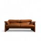 Maralunga Cassina style sofa in tan leather