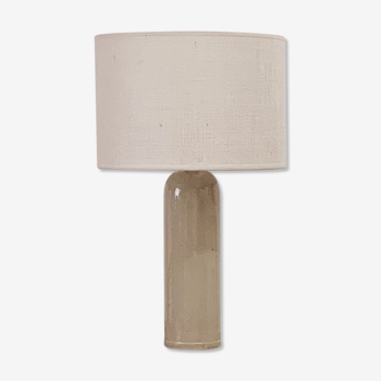 Stoneware lamp and unbleached jute