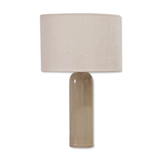 Lampe grès et jute écrue