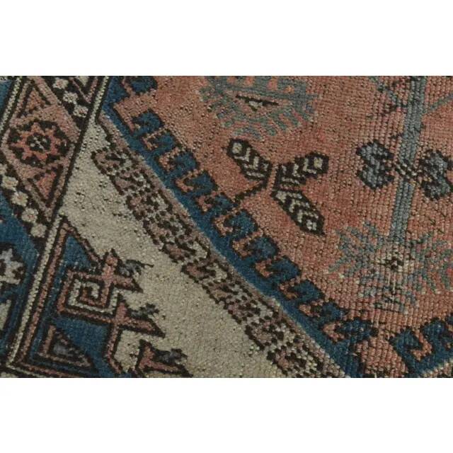 1970s Vintage Turkish Handmade Wool & Cotton Pink Area Rug