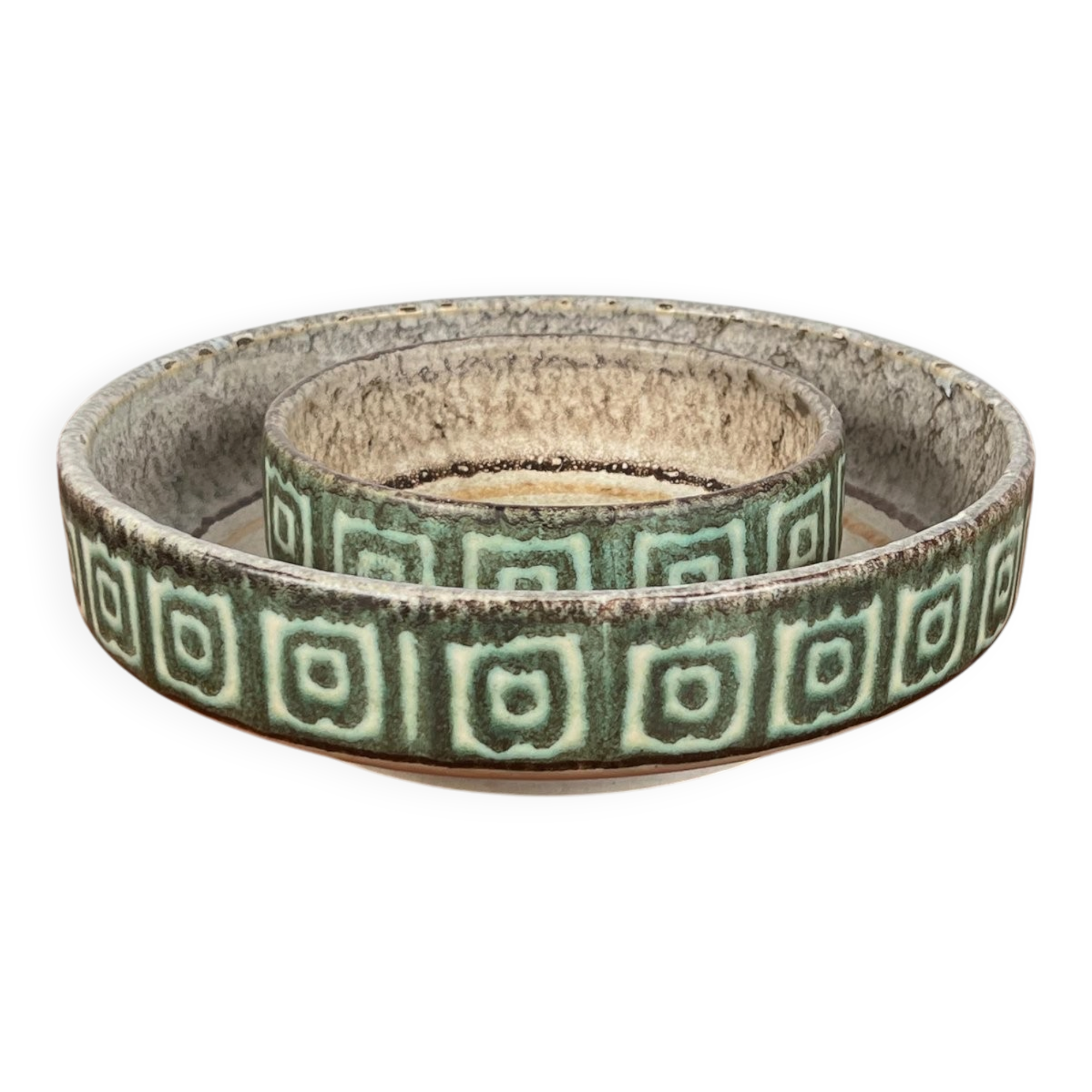 Set of 2 WGP ceramic bowls from West Germany, mid-century style, 1960s.