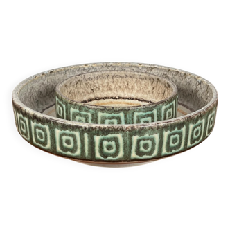 Set of 2 WGP ceramic bowls from West Germany, mid-century style, 1960s.