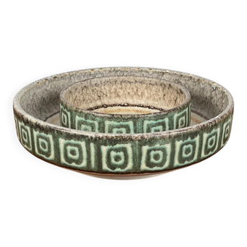 Set of 2 WGP ceramic bowls from West Germany, mid-century style, 1960s.
