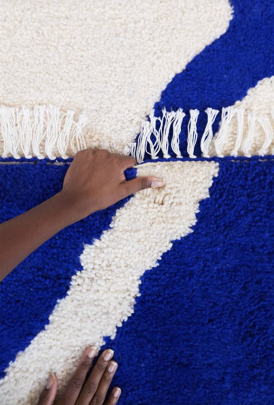 Carpet - White and Royal Blue