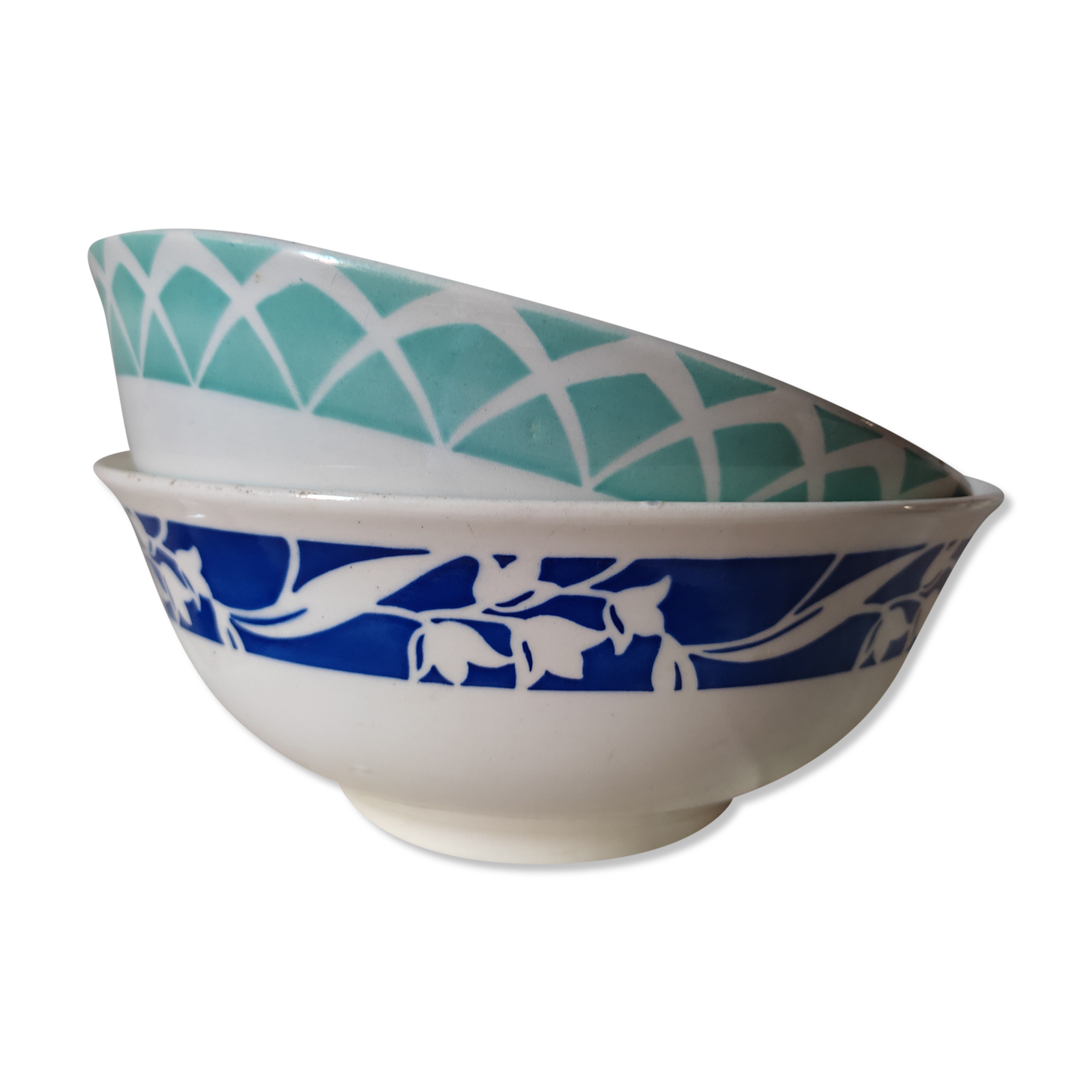 Set of 2 retro earthenware bowls