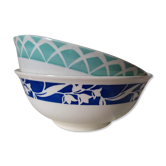Set of 2 retro earthenware bowls