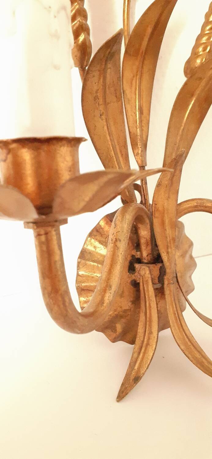 Vintage gold metal wall light