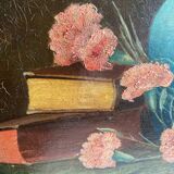 Tableau peinture à l’huile nature morte aux fleurs
