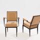 André Arbus attributed neoclassical armchairs metal bronze velvet 1940