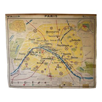 Old school map of Paris