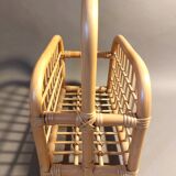 Vintage rattan magazine holder