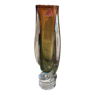 Twisted murano glass vase with murano label
