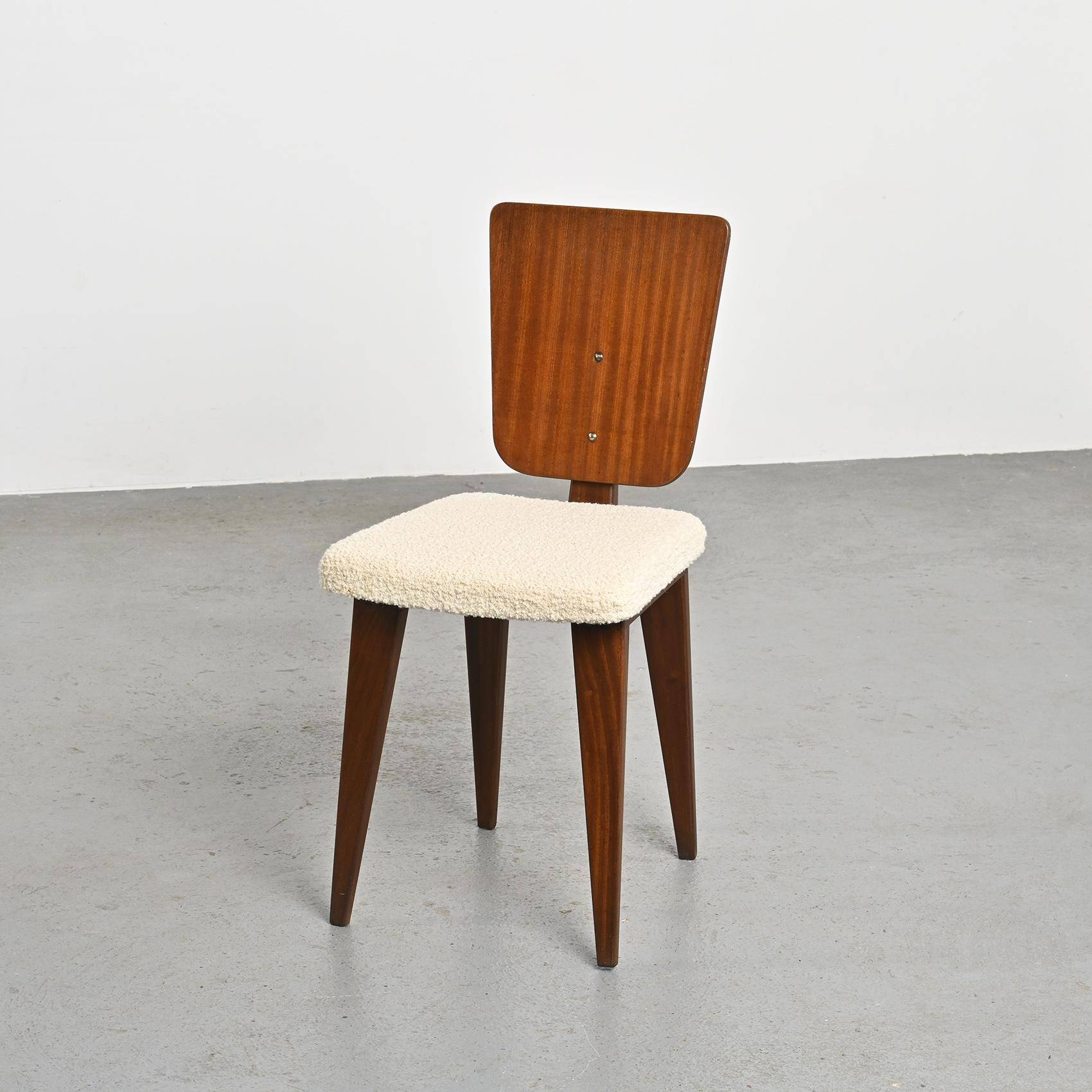 Bouclette fabric chair by André Sornay, circa 1955