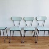 Table & chaises formica bleu