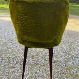 Green faux fur chair