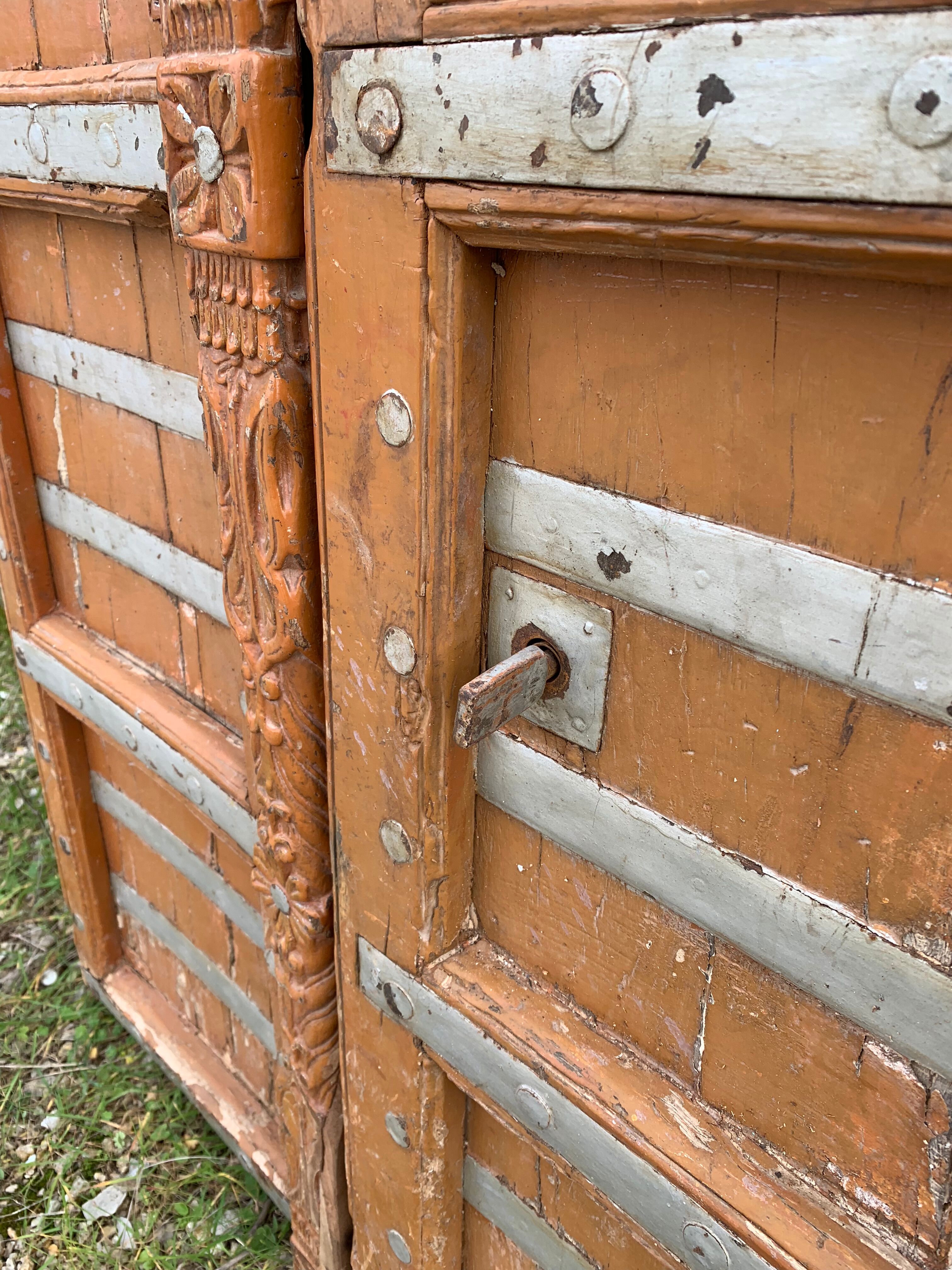 Pair of ancient Indian wooden doors