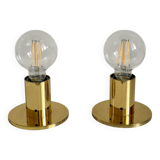 Pair of Goro gold wall or ceiling lights by Studio Mazza Gramigna Quattrifolio