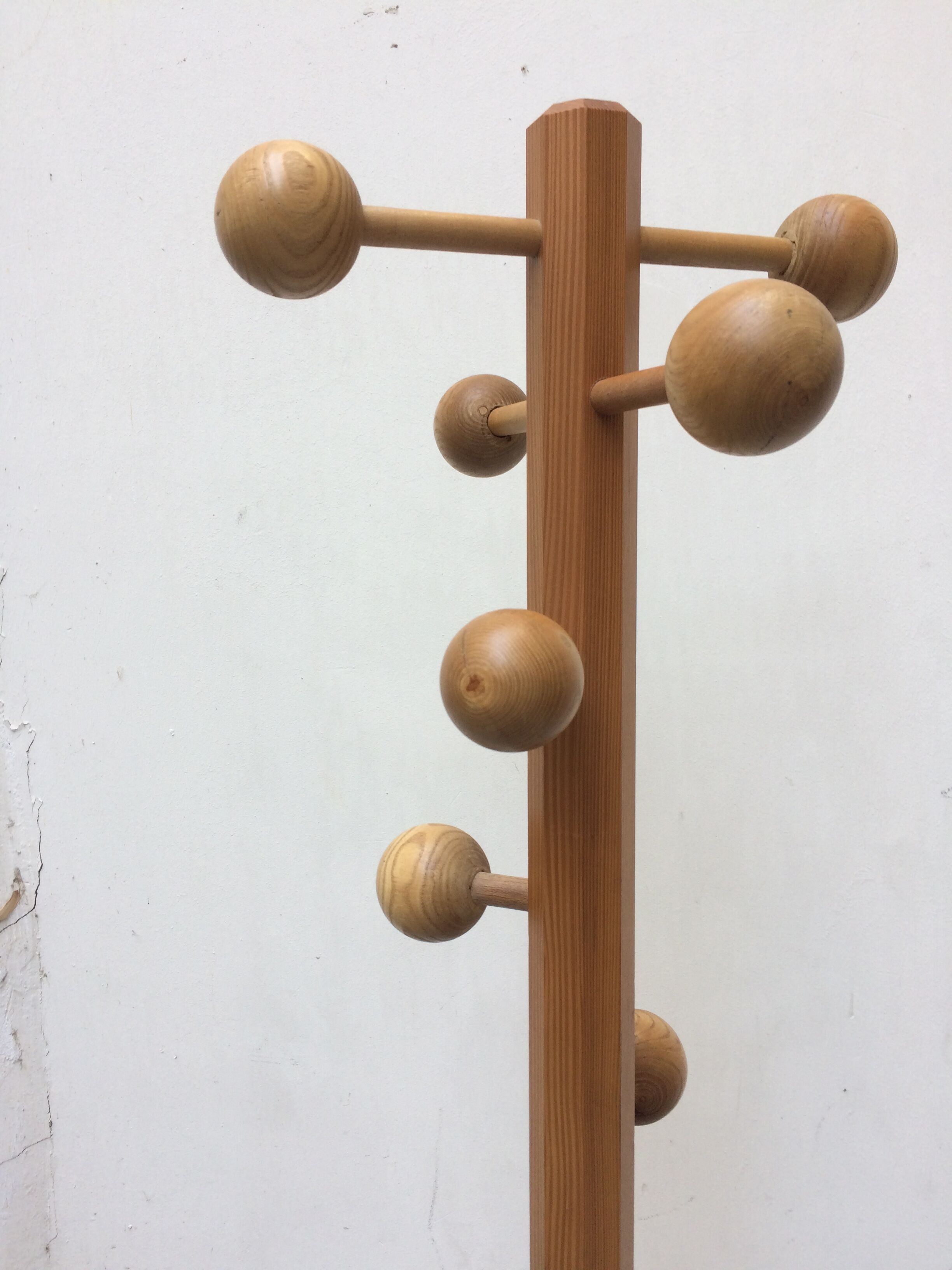 Vintage pine coat rack