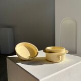 Glazed light yellow ceramic terrine