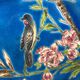 Longwy enamel blue plate bird and peony pattern