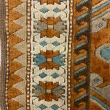 Old Turkish Rug 158x125 cm Vintage Oriental Rare Carpet Blue Brown Beige
