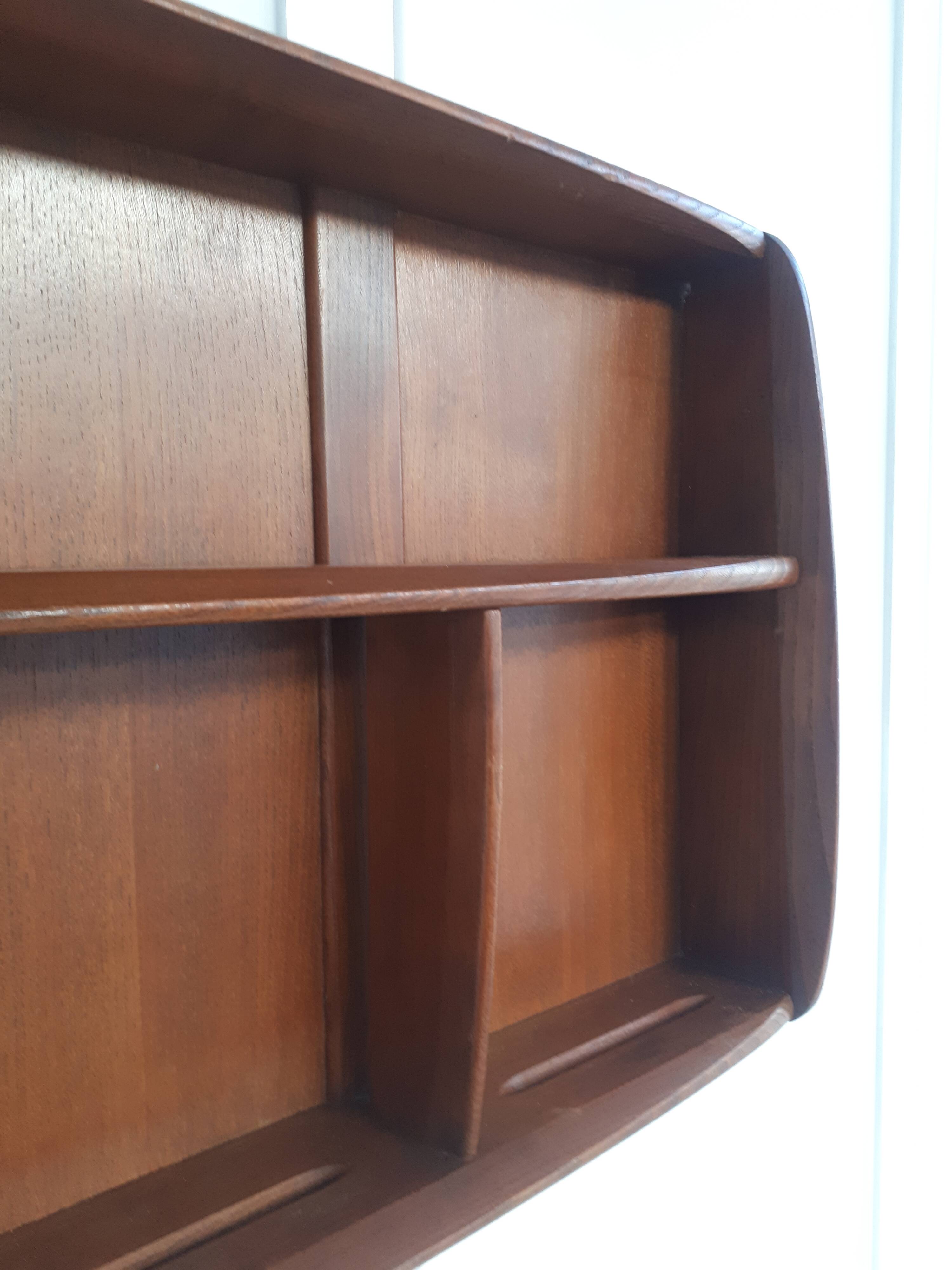 Vintage Ercol solid elm shelf c1960