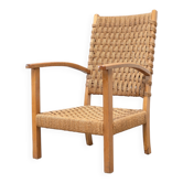 Fauteuil lounge en corde néerlandais des années 1960