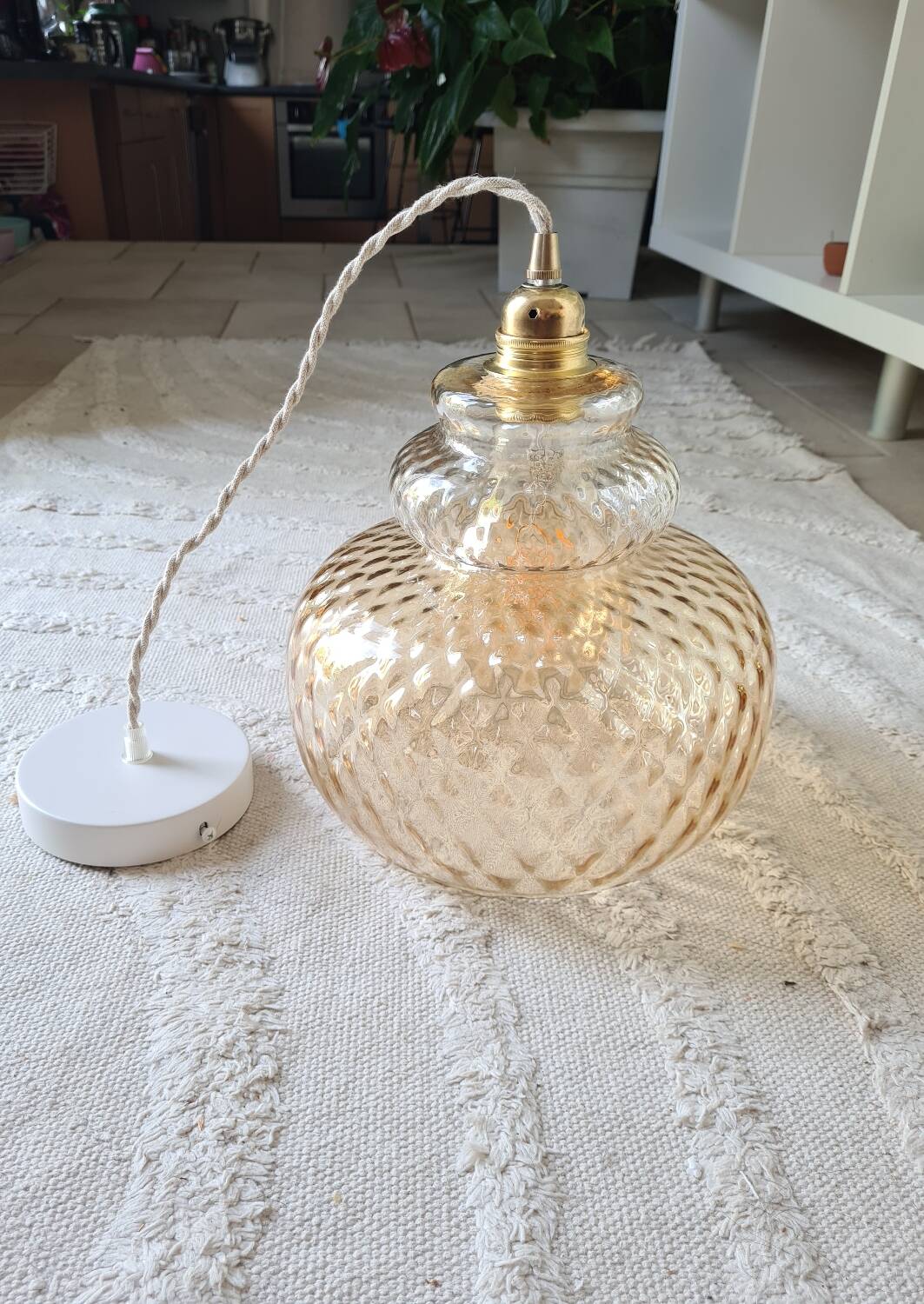Vintage glass pendant light