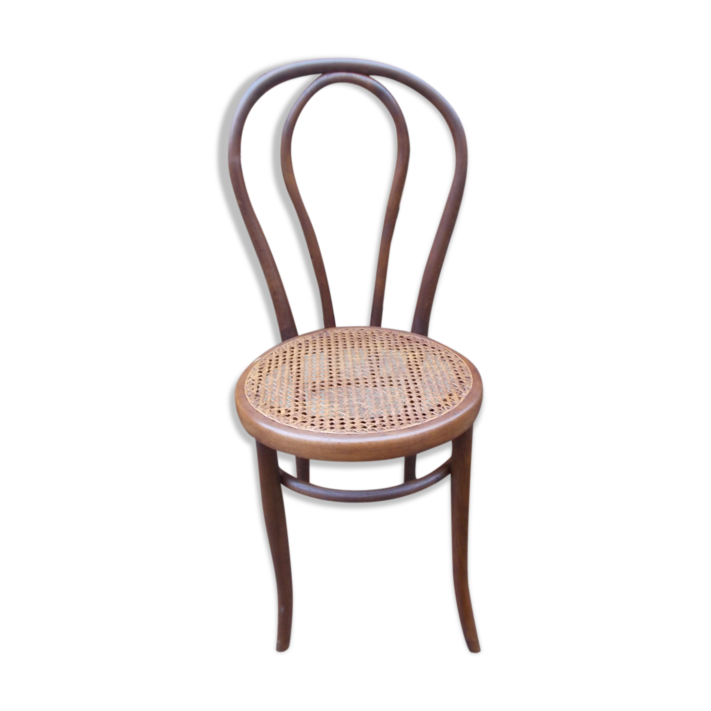 Curved wooden bistro chair and canning